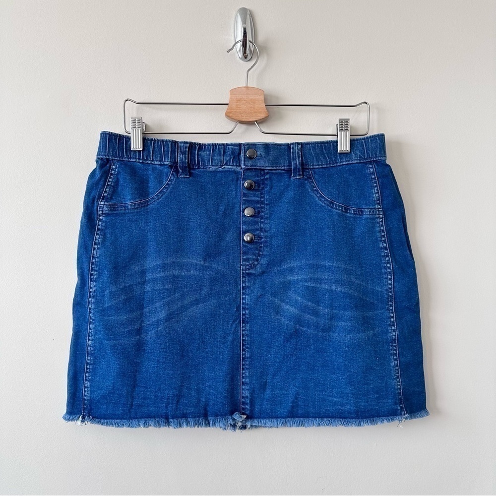 Nwt-hue Tonal Tuxedo Mini Skirt Women's Blue (Size:Large)